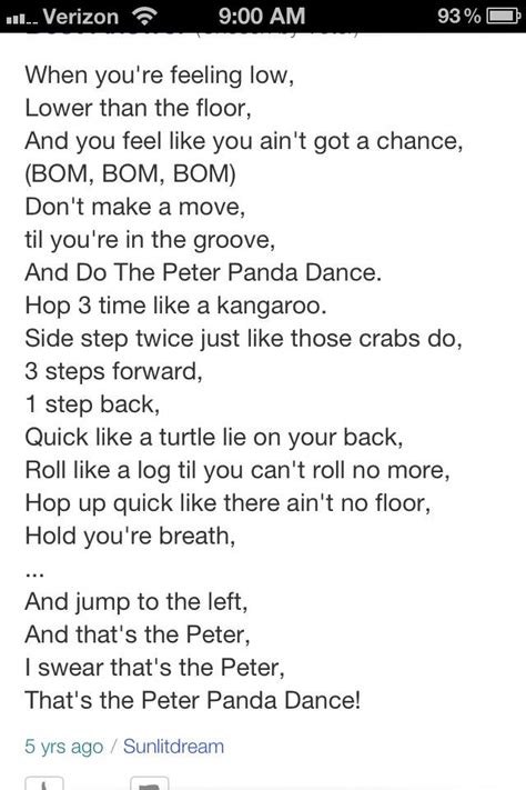 peter panda dance song.